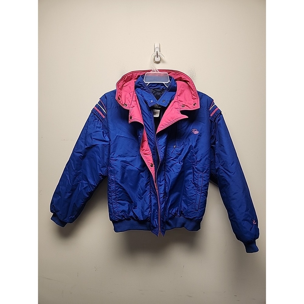 Vintage Women's Roffe Skiwear Zip Up SKI  Jacket Size 12 Color Block Made in USA